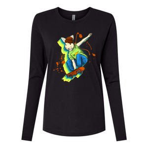 Funny Cool Skateboarding Easter Rabbit Bunny Womens Cotton Relaxed Long Sleeve T-Shirt