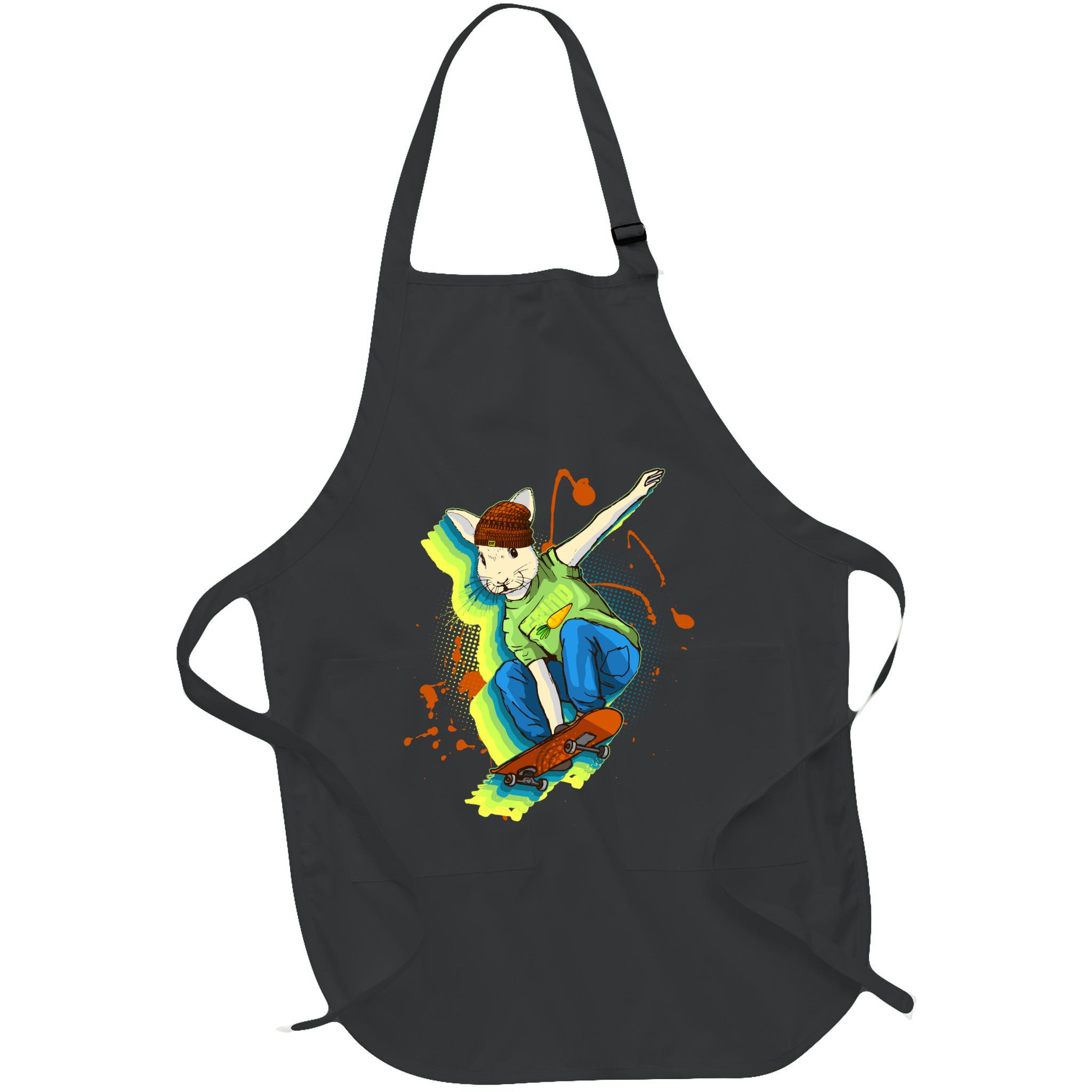 Funny Cool Skateboarding Easter Rabbit Bunny Apron