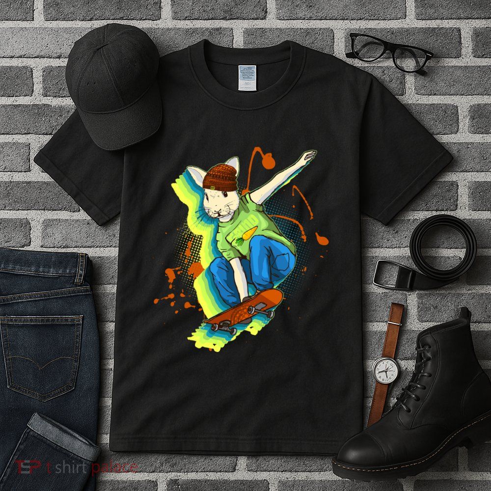 Funny Cool Skateboarding Easter Rabbit Bunny Tall T-Shirt