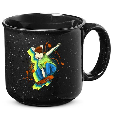 Funny Cool Skateboarding Easter Rabbit Bunny 15oz Campfire Ceramic Mug