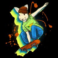 Funny Cool Skateboarding Easter Rabbit Bunny Drawstring Bag
