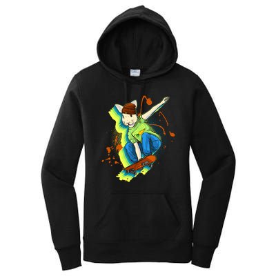Funny Cool Skateboarding Easter Rabbit Bunny Women's Pullover Hoodie