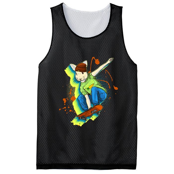 Funny Cool Skateboarding Easter Rabbit Bunny Mesh Reversible Basketball Jersey Tank