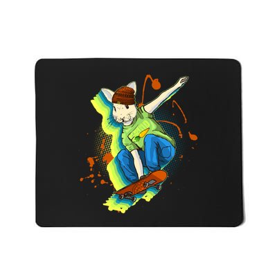 Funny Cool Skateboarding Easter Rabbit Bunny Mousepad