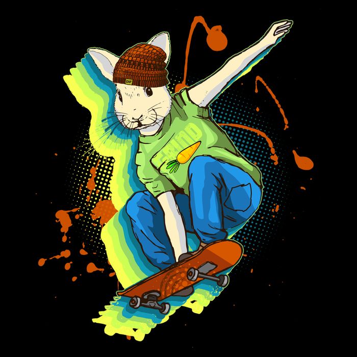 Funny Cool Skateboarding Easter Rabbit Bunny Youth Performance Sprint T-Shirt