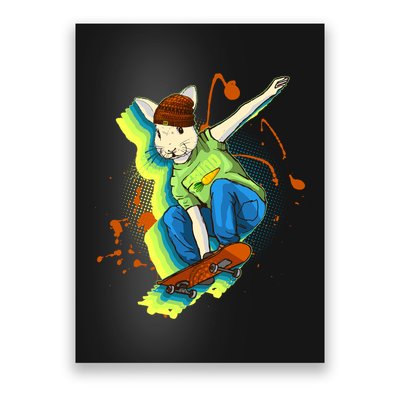 Funny Cool Skateboarding Easter Rabbit Bunny Poster