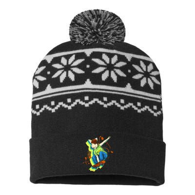 Funny Cool Skateboarding Easter Rabbit Bunny USA-Made Snowflake Beanie