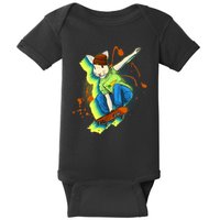 Funny Cool Skateboarding Easter Rabbit Bunny Baby Bodysuit