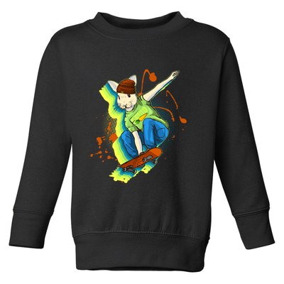 Funny Cool Skateboarding Easter Rabbit Bunny Toddler Sweatshirt