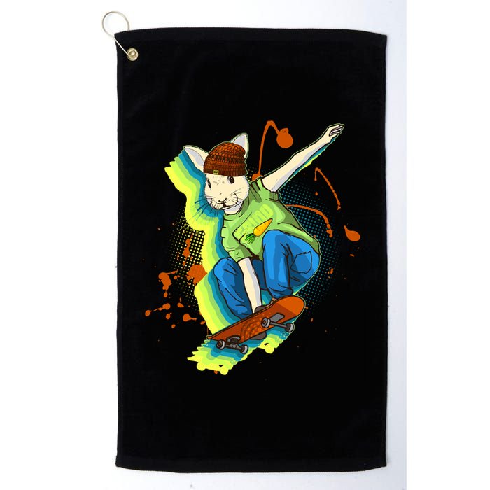 Funny Cool Skateboarding Easter Rabbit Bunny Golf Towel