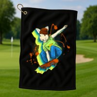 Funny Cool Skateboarding Easter Rabbit Bunny Golf Towel