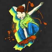 Funny Cool Skateboarding Easter Rabbit Bunny Golf Towel