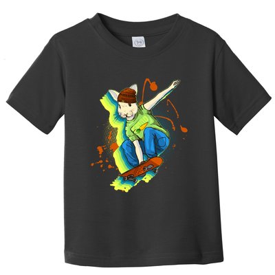 Funny Cool Skateboarding Easter Rabbit Bunny Toddler T-Shirt
