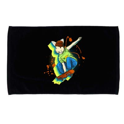 Funny Cool Skateboarding Easter Rabbit Bunny Microfiber Hand Towel