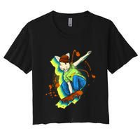 Funny Cool Skateboarding Easter Rabbit Bunny Women's Crop Top Tee