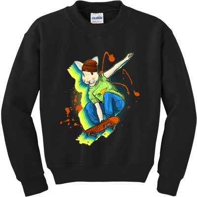 Funny Cool Skateboarding Easter Rabbit Bunny Kids Sweatshirt
