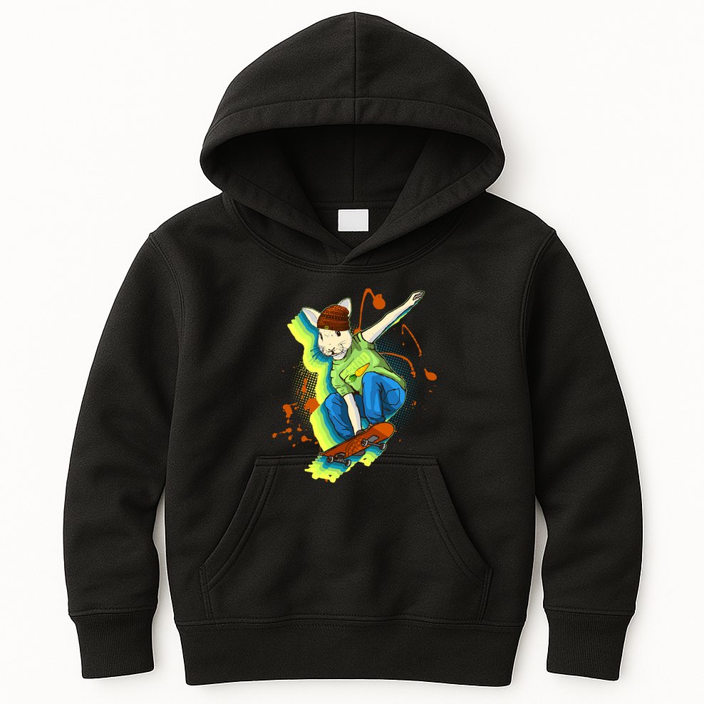 Funny Cool Skateboarding Easter Rabbit Bunny Kids Hoodie