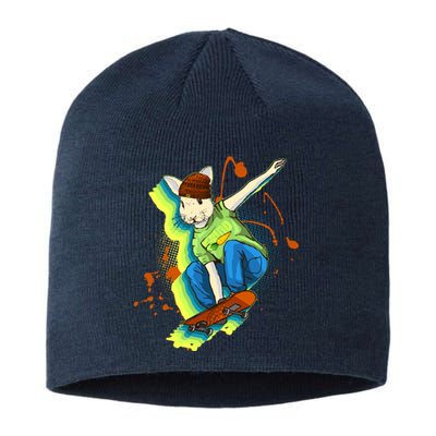 Funny Cool Skateboarding Easter Rabbit Bunny Sustainable Beanie