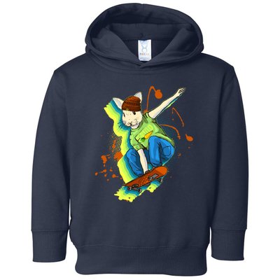 Funny Cool Skateboarding Easter Rabbit Bunny Toddler Hoodie