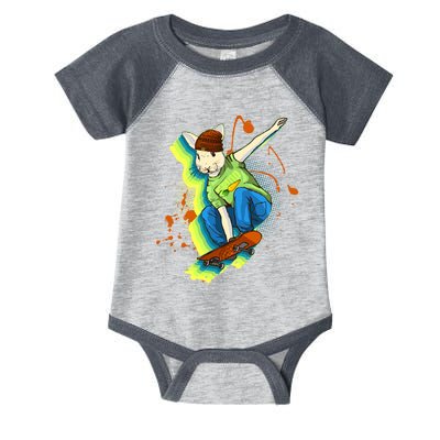 Funny Cool Skateboarding Easter Rabbit Bunny Infant Baby Jersey Bodysuit