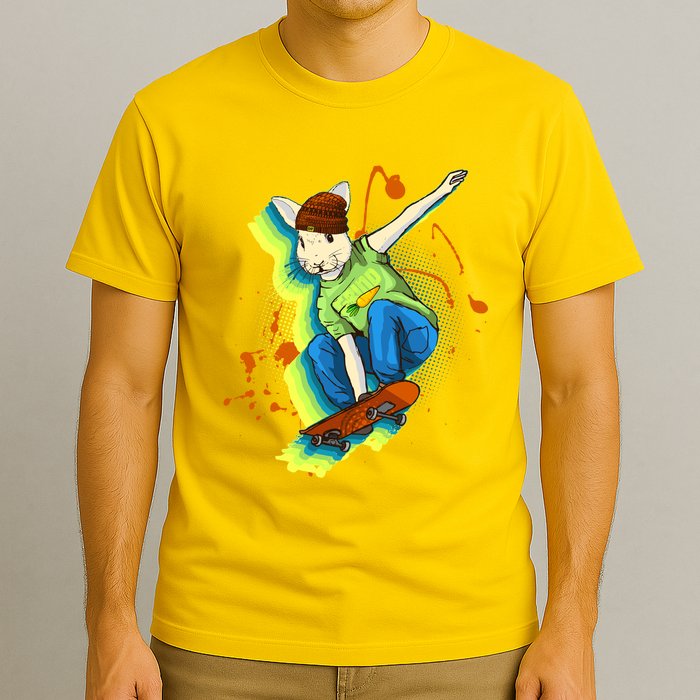 Funny Cool Skateboarding Easter Rabbit Bunny T-Shirt