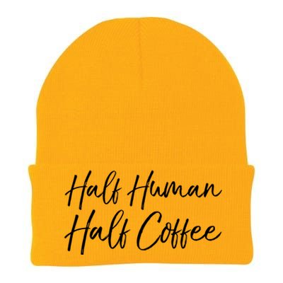 Funny Coffee Saying Cute Half Hu Half Coffee Gift Knit Cap Winter Beanie