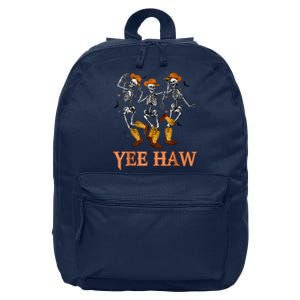 Funny Cowboy Skeleton Dancing Yeehaw Western Halloween 16 in Basic Backpack