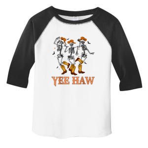 Funny Cowboy Skeleton Dancing Yeehaw Western Halloween Toddler Fine Jersey T-Shirt