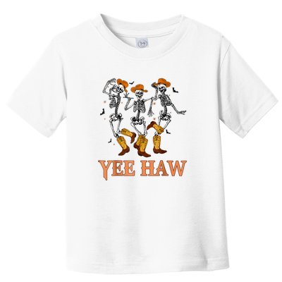 Funny Cowboy Skeleton Dancing Yeehaw Western Halloween Toddler T-Shirt