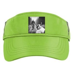 Funny Cat Selfie With Sasquatch Bigfoot Novelty Silly Weird Adult Drive Performance Visor