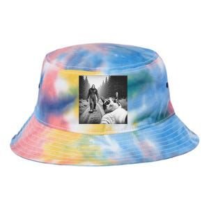 Funny Cat Selfie With Sasquatch Bigfoot Novelty Silly Weird Tie Dye Newport Bucket Hat