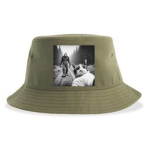 Funny Cat Selfie With Sasquatch Bigfoot Novelty Silly Weird Sustainable Bucket Hat