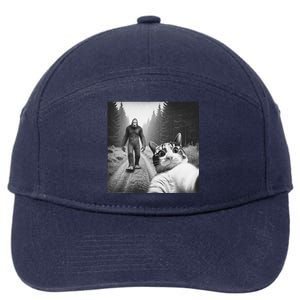 Funny Cat Selfie With Sasquatch Bigfoot Novelty Silly Weird 7-Panel Snapback Hat