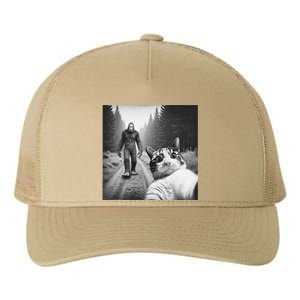 Funny Cat Selfie With Sasquatch Bigfoot Novelty Silly Weird Yupoong Adult 5-Panel Trucker Hat