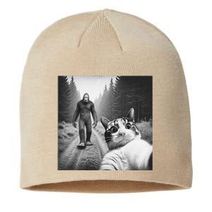 Funny Cat Selfie With Sasquatch Bigfoot Novelty Silly Weird Sustainable Beanie