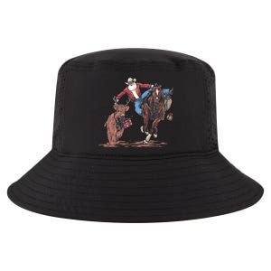 Funny Cow Santa Bulldogging Christmas Western Cow Xmas Gift Cool Comfort Performance Bucket Hat