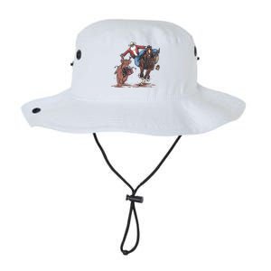 Funny Cow Santa Bulldogging Christmas Western Cow Xmas Gift Legacy Cool Fit Booney Bucket Hat