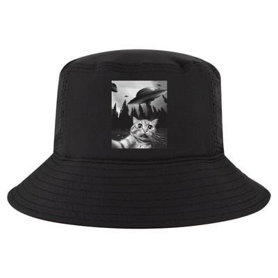 Funny Cat Selfie With Ufos Cool Comfort Performance Bucket Hat