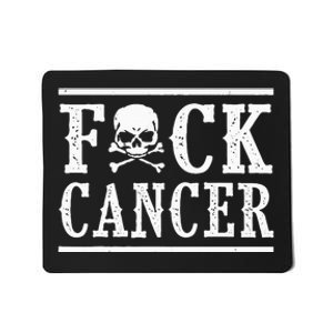 Fuck Cancer Skull and Crossbones Skeleton Breast Cancer Mousepad