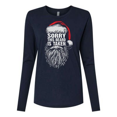 Funny Christmas Sorry This Beard Is Taken Santa Claus Womens Cotton Relaxed Long Sleeve T-Shirt