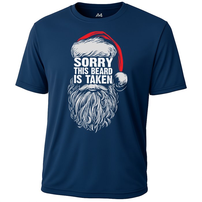 Funny Christmas Sorry This Beard Is Taken Santa Claus Cooling Performance Crew T-Shirt