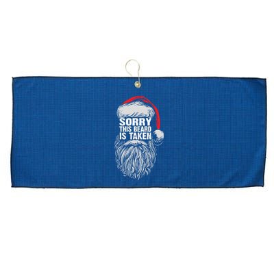 Funny Christmas Sorry This Beard Is Taken Santa Claus Large Microfiber Waffle Golf Towel