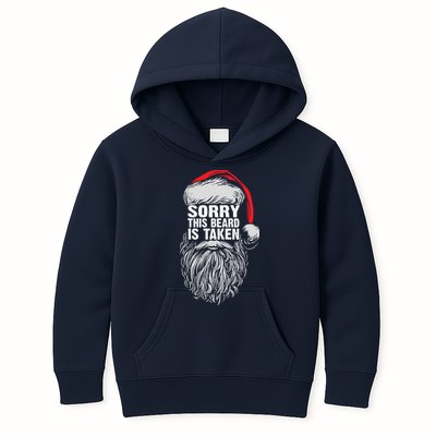 Funny Christmas Sorry This Beard Is Taken Santa Claus Kids Hoodie
