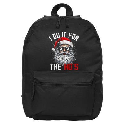 Funny Christmas Santa Claus I Do It For The Hos Cute Xmas 16 in Basic Backpack