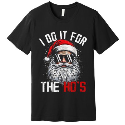 Funny Christmas Santa Claus I Do It For The Hos Cute Xmas Premium T-Shirt