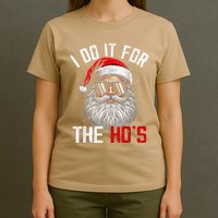 Funny Christmas Santa Claus I Do It For The Hos Cute Xmas T-Shirt