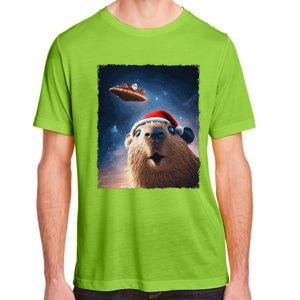 Funny Capybara Selfie Santa Ufo Xmas Christmas Adult ChromaSoft Performance T-Shirt