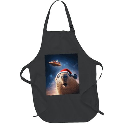 Funny Capybara Selfie Santa Ufo Xmas Christmas Apron