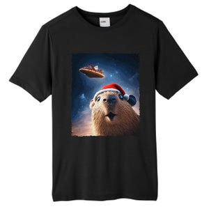 Funny Capybara Selfie Santa Ufo Xmas Christmas Tall Fusion ChromaSoft Performance T-Shirt