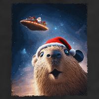 Funny Capybara Selfie Santa Ufo Xmas Christmas 11oz C Handle Ceramic Mug